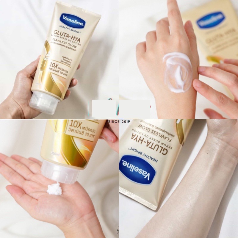 Sữa dưỡng thể trắng da Vaseline Healthy Bright Gluta HYA Serum Burst Lotion 10X & Vaseline 50X Thái Lan - 330ml | BigBuy360 - bigbuy360.vn