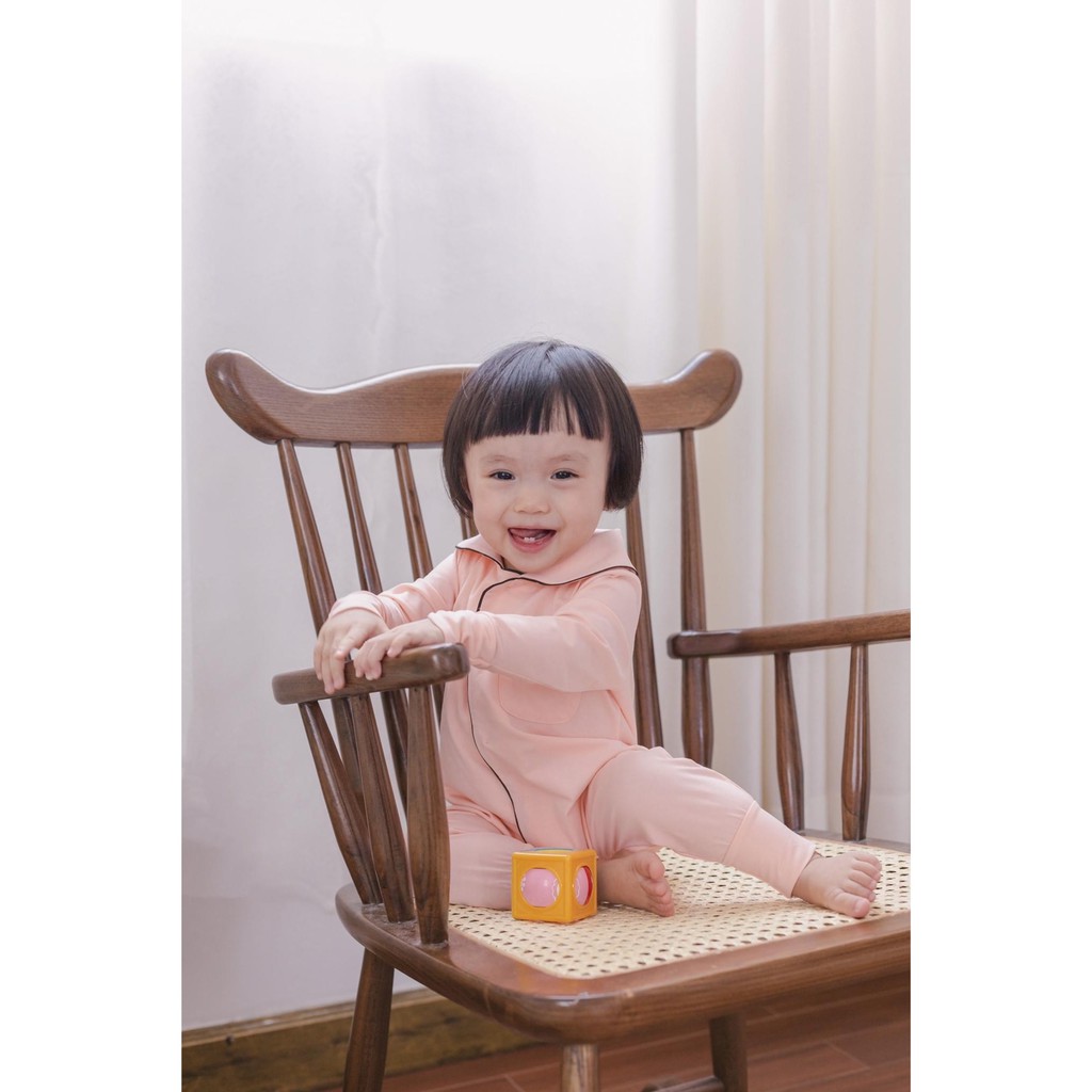 Bộ bodysuit màu cam và trắng goodnight lalalune dàng cho bé 3-24m