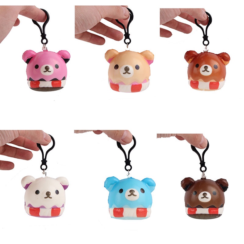 Đồ Chơi Squishy Gấu Rilakkuma Mini 5cm Có Móc Khóa S211