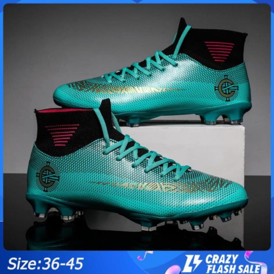Giày đá bóng nam cổ cao cr7 Mercurial FG Giày đá banh nữ Giày bóng đá sân cỏ tự nhiên . 🌈 ; ⚾️