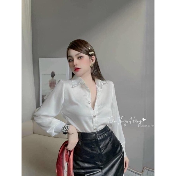 [Mã FAMARAL1 giảm 10K đơn 50K] ÁO SƠ MI LỤA KHUY ĐỒNG | BigBuy360 - bigbuy360.vn