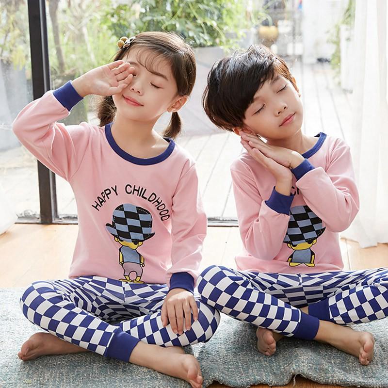 Bộ đồ ngủ dài in hoạt hình dễ thương cho bé