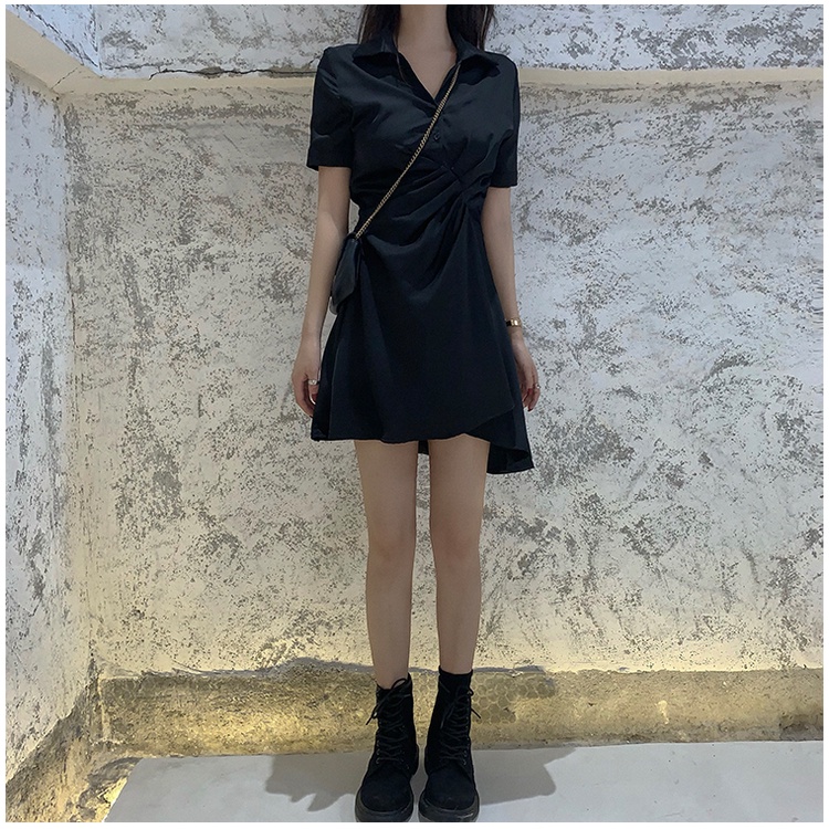 Đầm ngắn dáng ôm thiết kế lệch tà thời trang mùa hè 2021 cho nữ