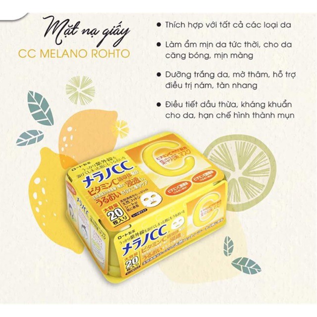 Mặt Nạ Vitamin C Melano CC Rohto.