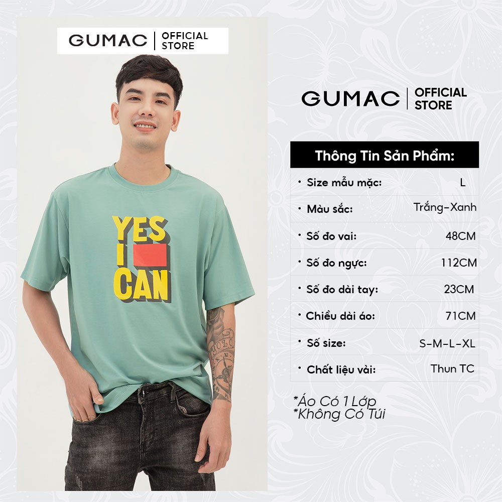 Áo thun nam in chữ độc đáo GUMAC phong cách basic, chuẩn men ATNB361 | BigBuy360 - bigbuy360.vn