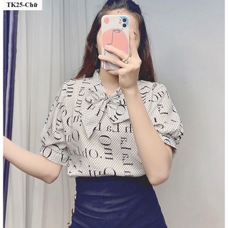 Áo sơ mi nữ kiểu cột nơ - TK25