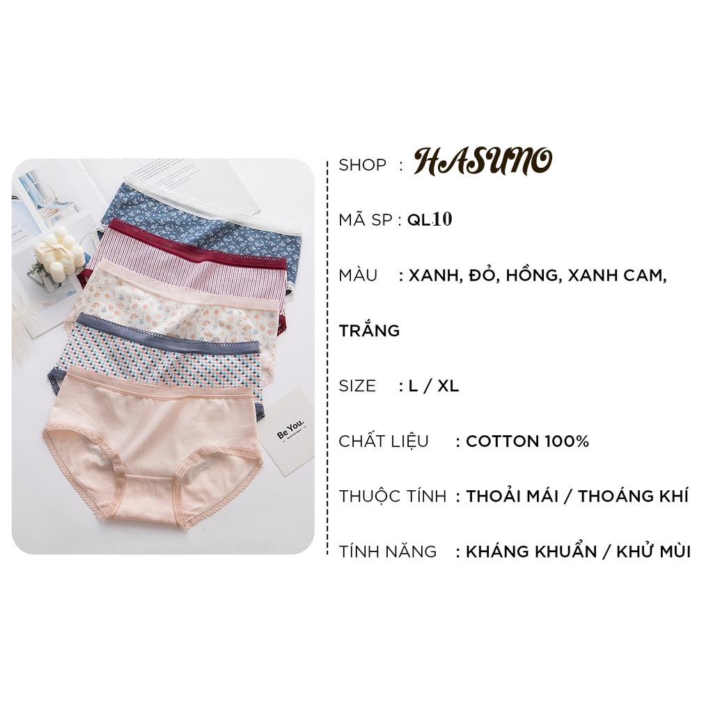 Quần lót nữ cotton cao cấp in hoạ tiết siêu đẹp QL10 | BigBuy360 - bigbuy360.vn