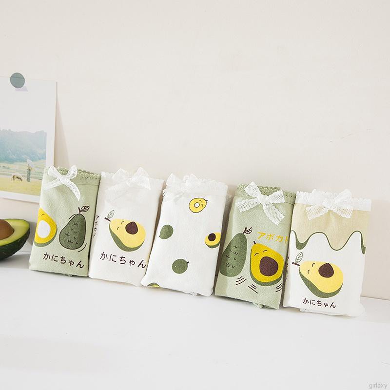 Quần Lót Cotton Lưng Vừa In Họa Tiết Hoạt Hình Đơn Giản Phong Cách Hàn Quốc Cho Nữ