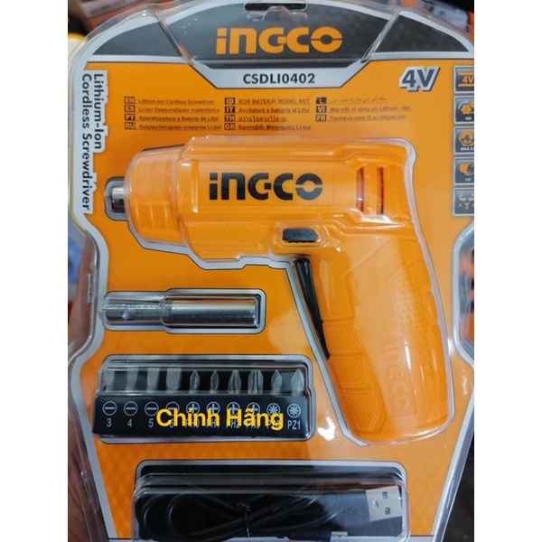 INGCO Máy Siết vít dùng pin Lithium 4V CSDLI0402