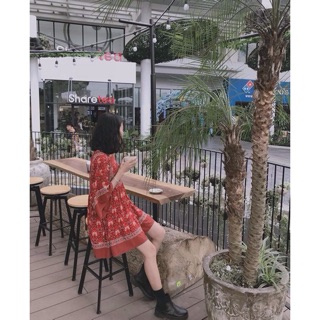 CÓ SẴN/ ORDER | Boho Style | Váy boho thổ cẩm đỏ Retro