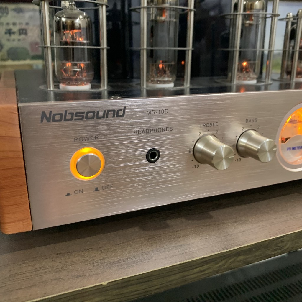 Ampli đèn 4 bóng tích hợp Nobsound MS10D + tặng jack AV chất âm mộc mạc mặt phay nhôm xước Bảo Hành 12 Tháng