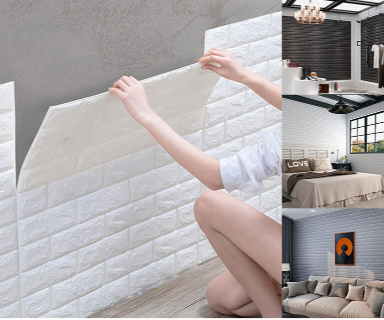 Giấy dán tường 3D trang trí nội thất đơn giản đẹp mắt