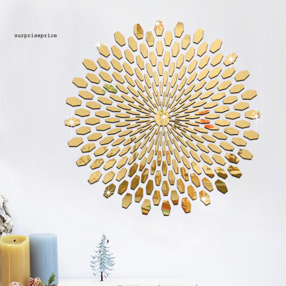 Miếng Dán Tường Trang Trí Tráng Gương Bằng Acrylic 3D DIY