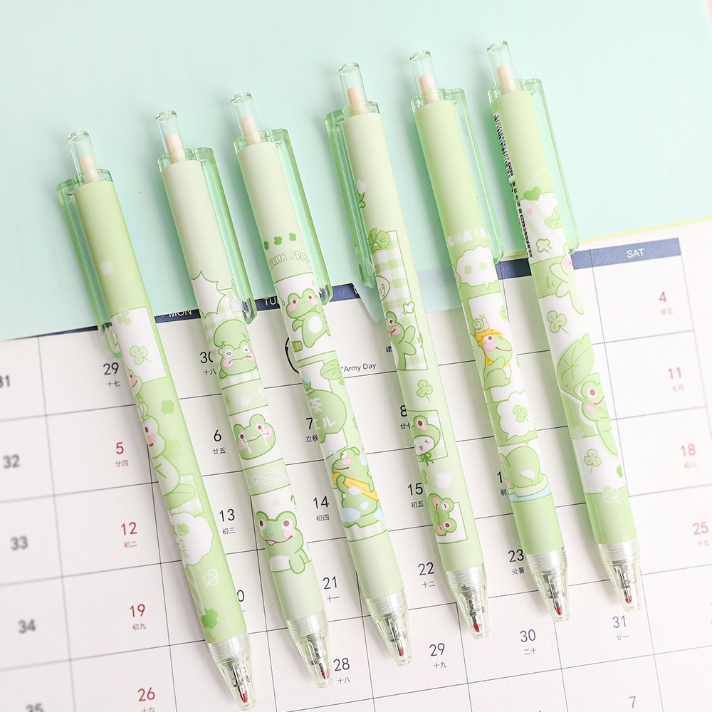 Bút Mực Bấm Ngòi 0.5mm Kiểu Dáng Chú Ếch Dễ Thương