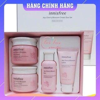 BỘ KEM DƯỠNG TRẮNG DA/ Bộ Dưỡng Ẩm, Trắng Da Chiết Xuất Lá Hoa Anh Đào Innisfree Jeju Cherry Blossom Cream Duo Set