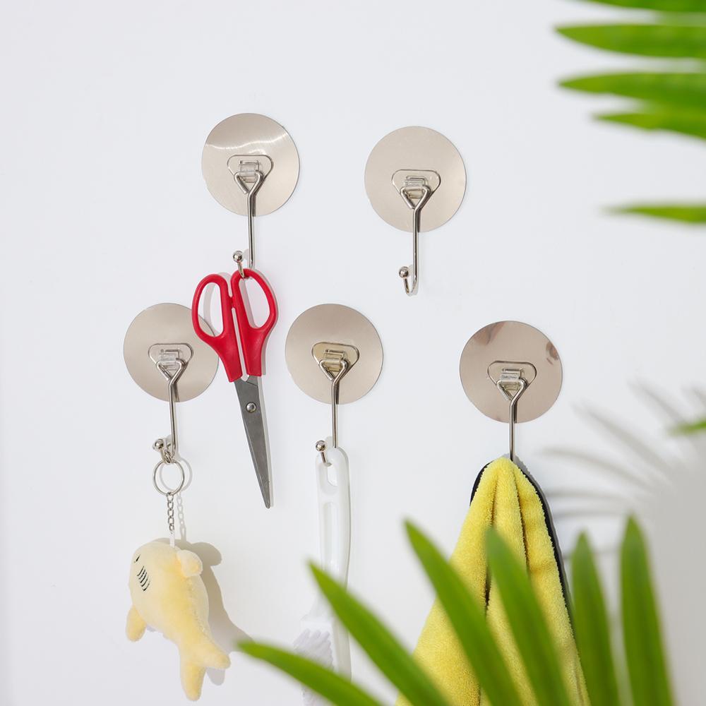 Bộ 1 / 5 Móc Treo Đồ Dán Tường Kích Thước Lớn Tiện Dụng Cho Nhà Tắm