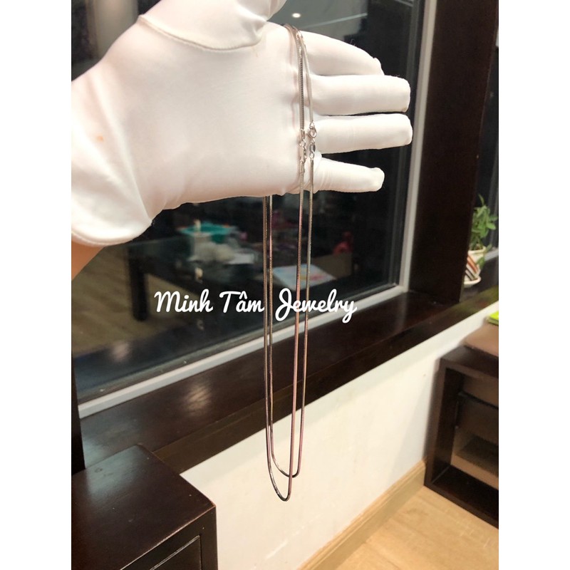 Dây chuyền lụa trơn bạc S925 xi kim cho nam-Minh Tâm Jewelry