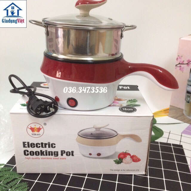 Nồi Chảo Điện Đa Năng Có Chống Dính - Tằng Kèm Xửng Hấp