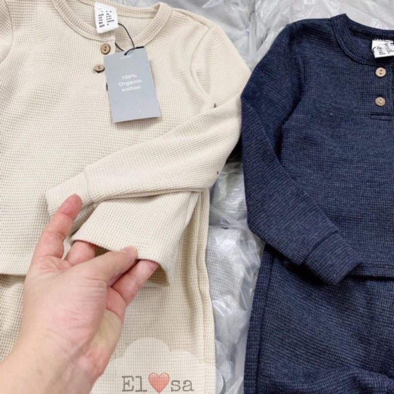 Quần áo trẻ em - Bộ cotton tổ ong cho bé trai từ 1-5 tuổi