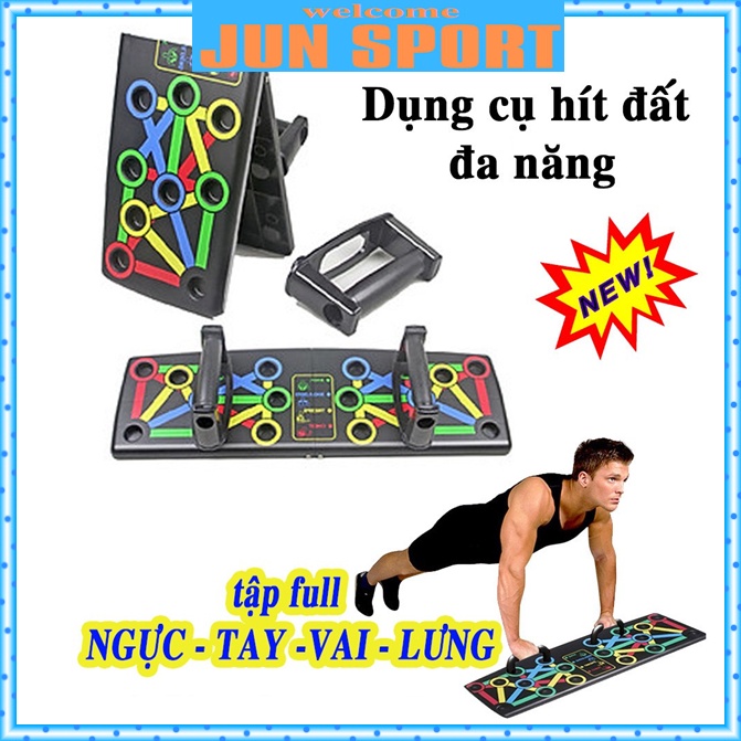 Dụng Cụ Chống Đẩy Đa Năng Push UP Jun Sport, Tập Cơ Ngực Vai Tại Nhà