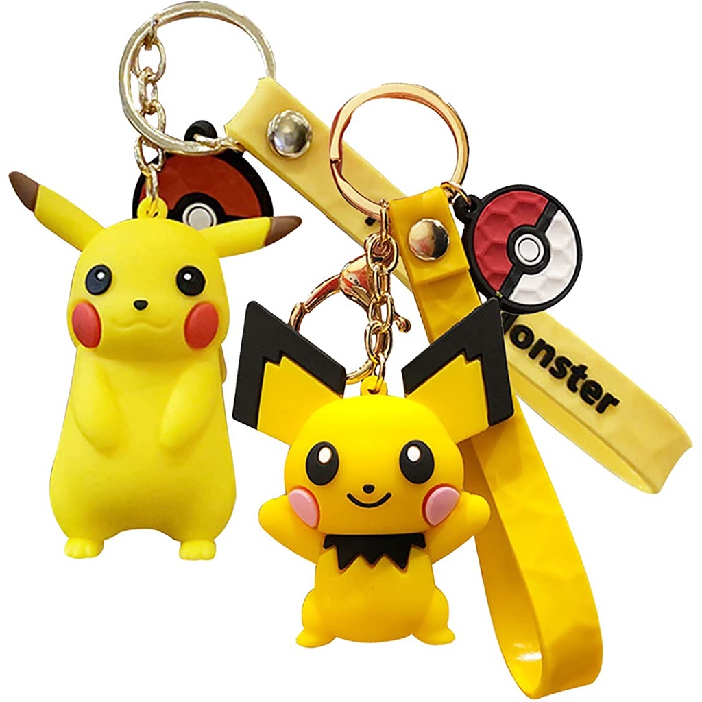 Móc khóa hình Pikachu dễ thương treo túi xách/ cho các cặp đôi