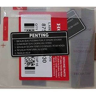 TEM THÔNG SỐ PENTING DÁN YẾM KHÓA LỚN VARIO NHẬP KHẨU CHÍNH HÃNG INDONESIA