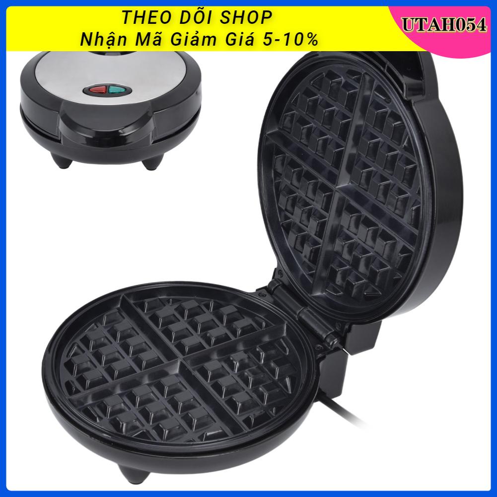 Utah054 Máy làm bánh quế hai mặt Sưởi ấm nhanh ăn sáng gia đình không dính 1200W EU Cắm 220‑240V