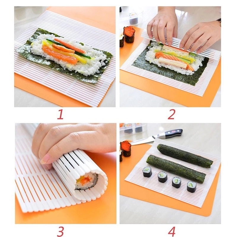 Thảm Cuộn Sushi Bằng Nhựa Tre Có Thể Tái Sử Dụng Tiện Lợi