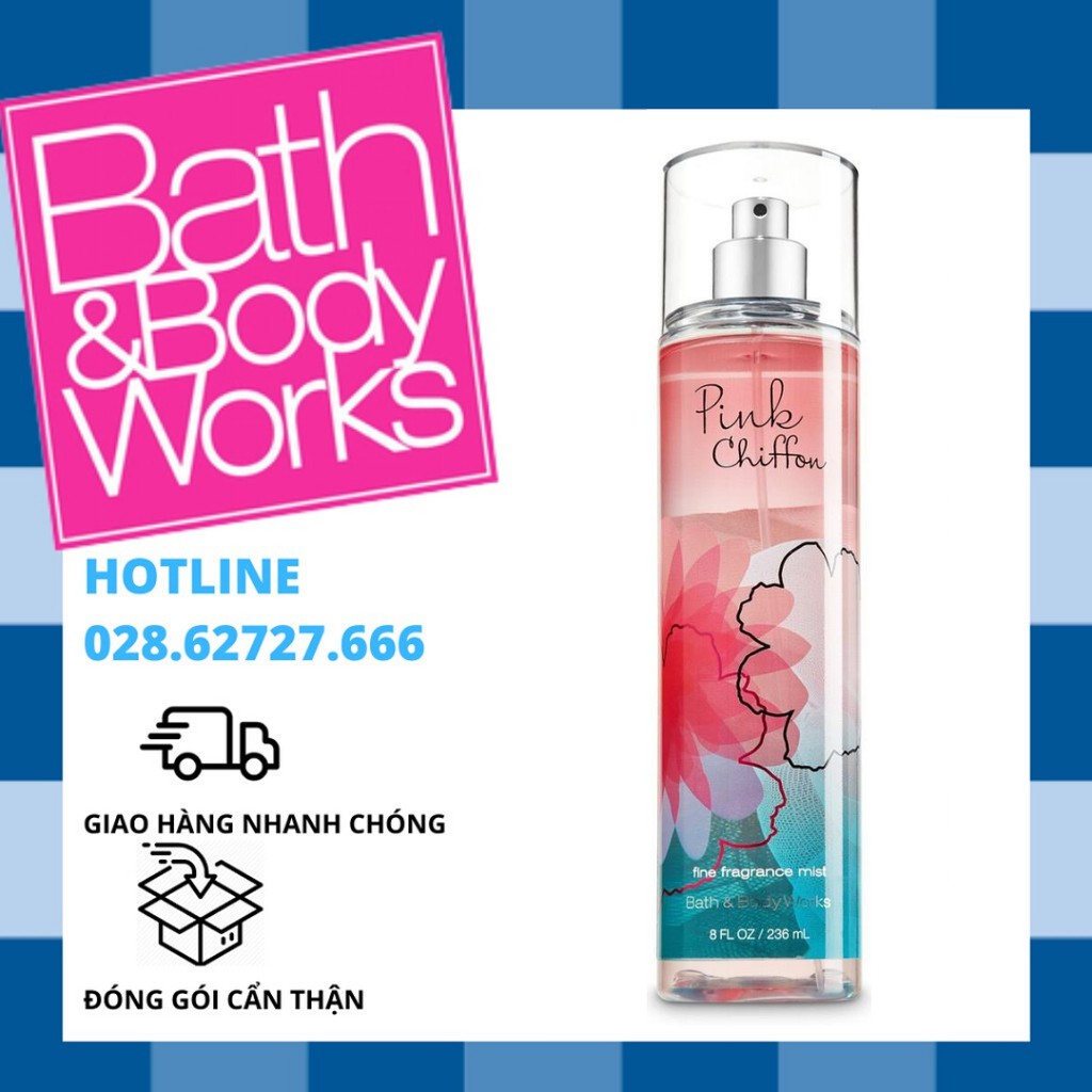 Xịt Thơm Toàn Thân Bath And Body Works - Pink Chiffon Body Mist (236ml)