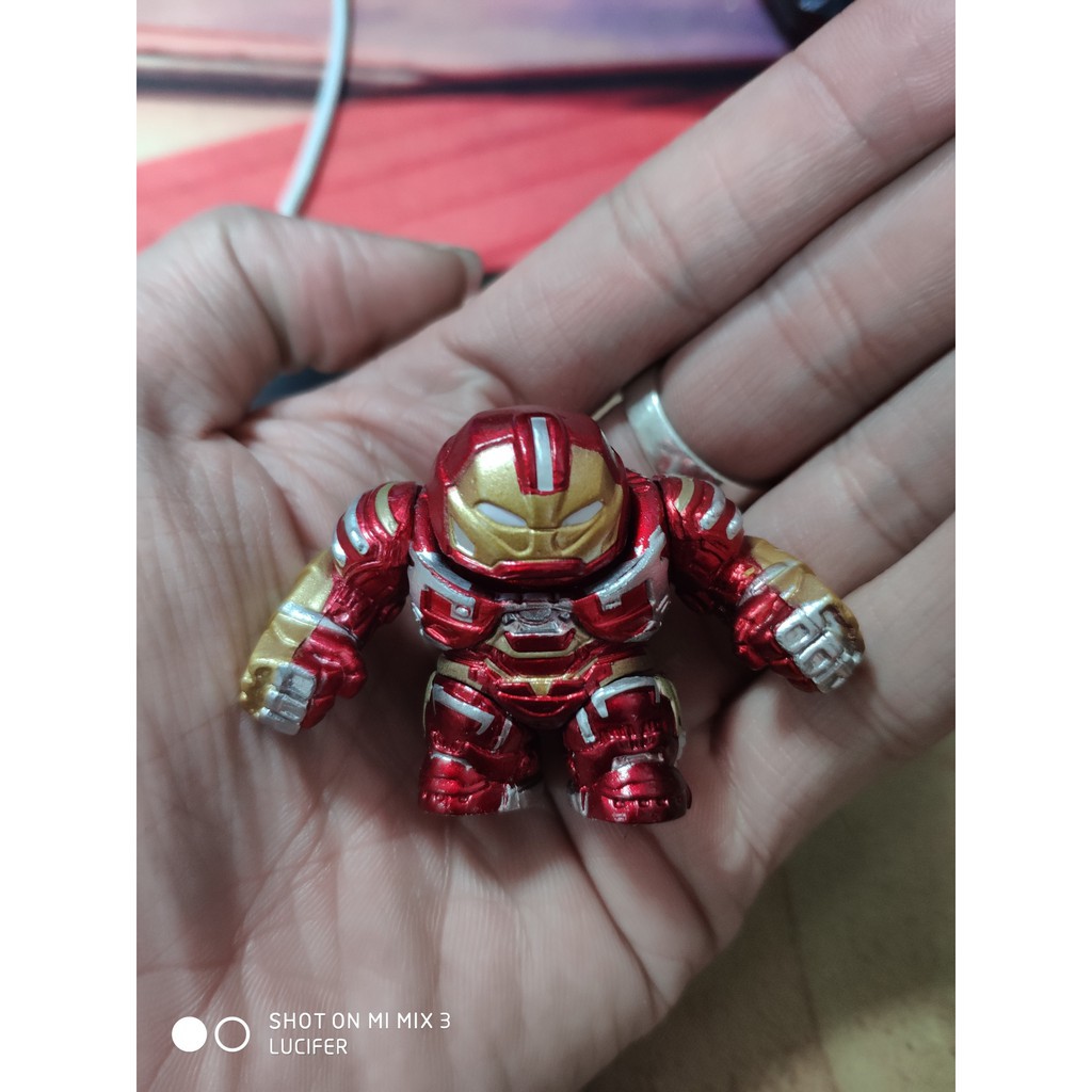  Mô hình, móc khóa Avenger HulkBuster chibi cổ lò xo  Htu9z