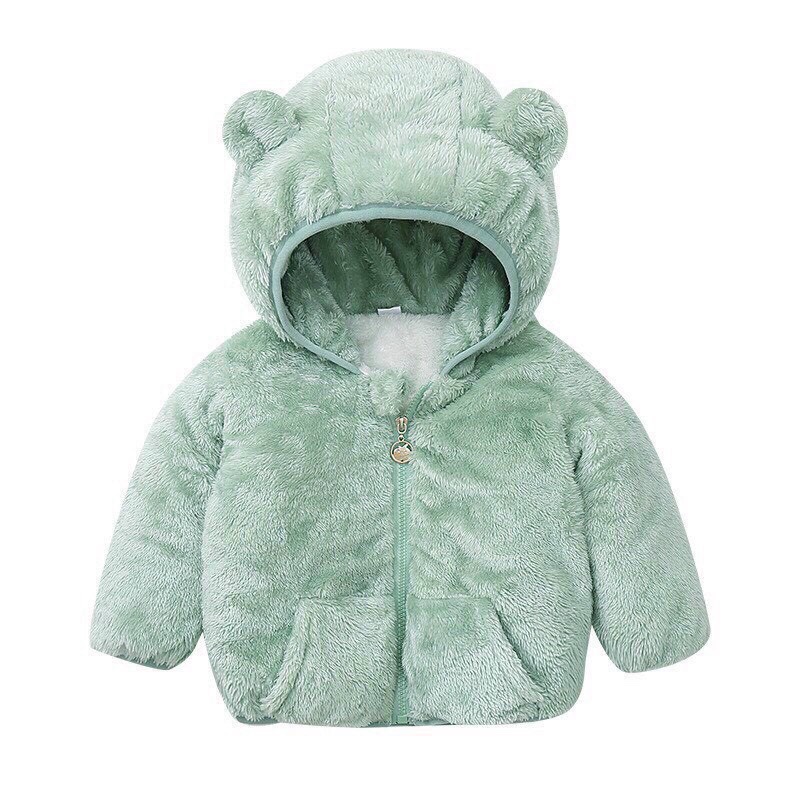 Áo Khoác Lót Lông Đại Hàn Siêu Ấm Cho Bé Từ 7Kg, Lông Thỏ Mềm Giữ Ấm Tốt