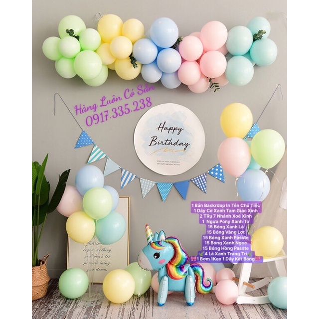 Set Bóng Kèm Backrop Thiết kế Tên Sinh Nhật Hàn Quốc Người lớn hoặc trẻ em điều thích hợp hết nhen cưng lắm luôn