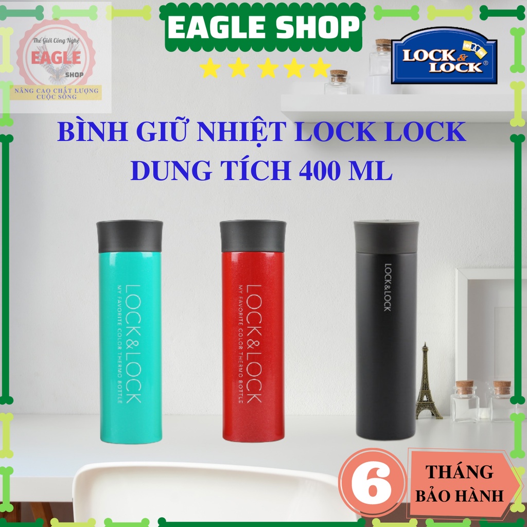 ▦∋▩Bình Giữ Nhiệt Nóng - Lạnh Lock & 400ml Hàng Chính Hãng Thép Không Gỉ Có Lớp Lọc Trà Eagle Shop