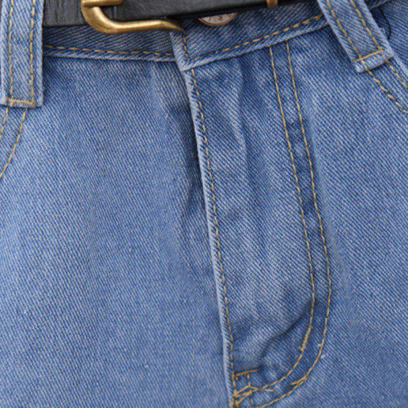 Quần đùi denim lưng cao thời trang cho nữ