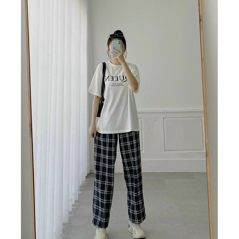 [FREESHIP - HÀNG LOẠI 1] SET KẺ ÁO COTON MIX QUẦN SUÔNG SIÊU HOT
