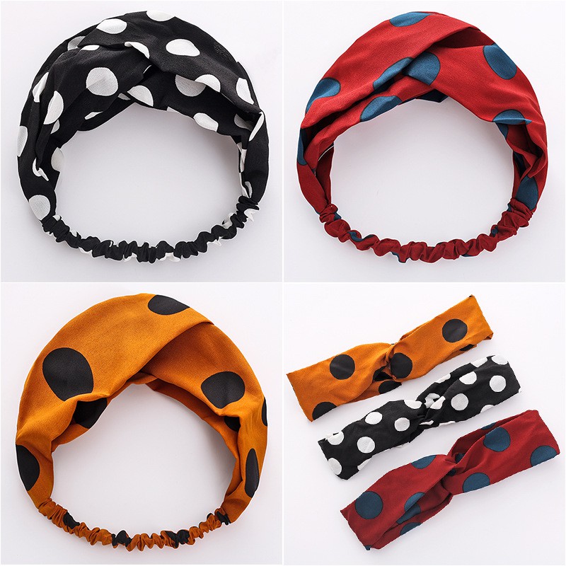 Băng đô chấm bi dễ thương không nhăn TB50