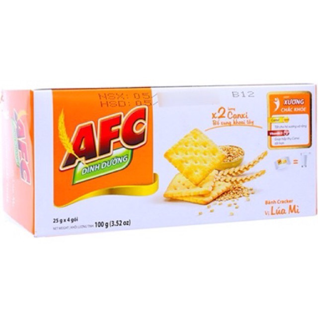 Bánh AFC Dinh Dưỡng Vị Rau/Vị Lúa Mì Hộp 200g date mới