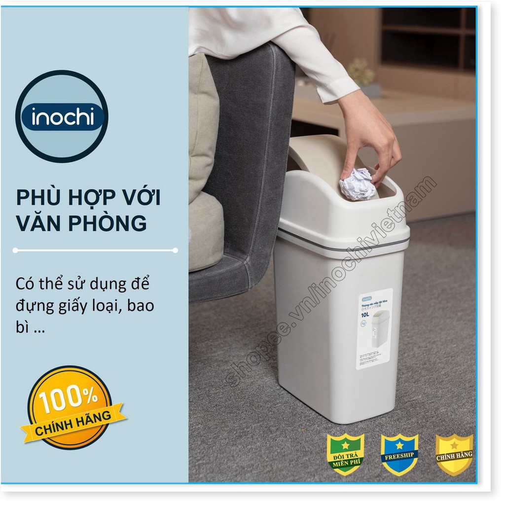 [Tặng Quà]Thùng Rác Thông Minh,Nhựa Nắp Lật Inochi 5/10/15 Lít Rất Đẹp Làm Sọt Rác Văn Phòng, Khách Sạn, Đựng Rác