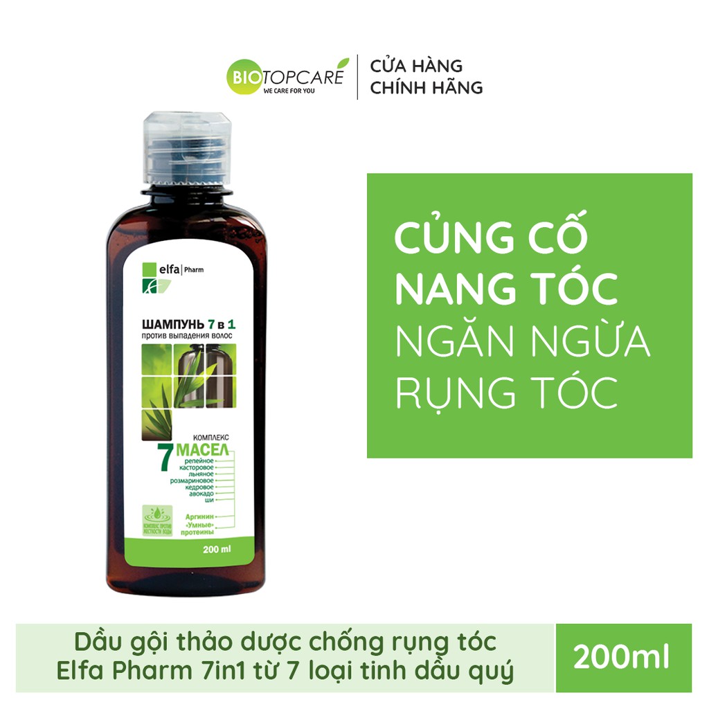 Dầu gội chống rụng tóc Elfa Pharm 7in1 chiết xuất 7 loại tinh dầu thảo dược 200ml - TN125