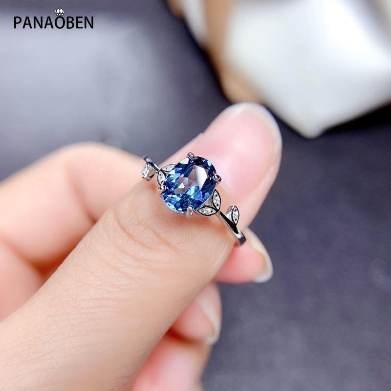Nhẫn Bạc S925 Đính Đá Sapphire Xanh Dương Phong Cách Nhật Hàn Thời Trang Cho Nữ