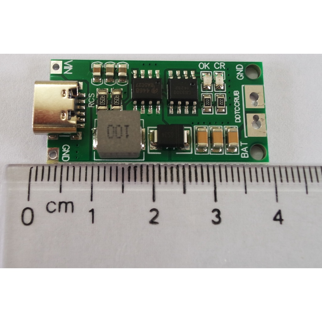 Module sạc pin lithium 3S 12,6V từ nguồn USB 5V-4A type C/Mạch sạc pin 3S 18650.