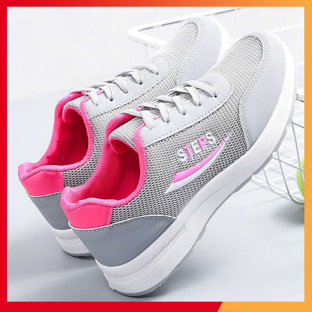 (Ảnh thật kèm video ) Giày thể thao nữ Steps - Giày Sneaker Nữ Steps Style Cổ Thấp Thể Thao Phối Màu