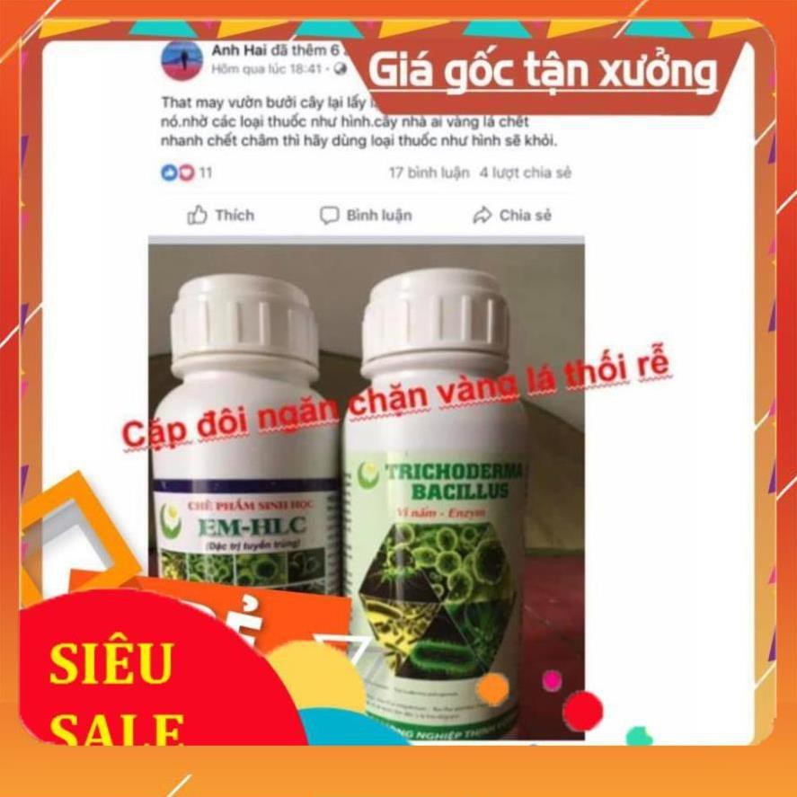 CHẾ PHẨM EM HLC ĐẶC TRỊ TUYẾN TRÙNG - THUỐC ĐẶC TRỊ VÀNG LÁ THỐI RỄ, PHÒNG TRỪ TUYẾN TRÙNG RỄ HẠI CÂY TRỒNG - CHAI 500ML