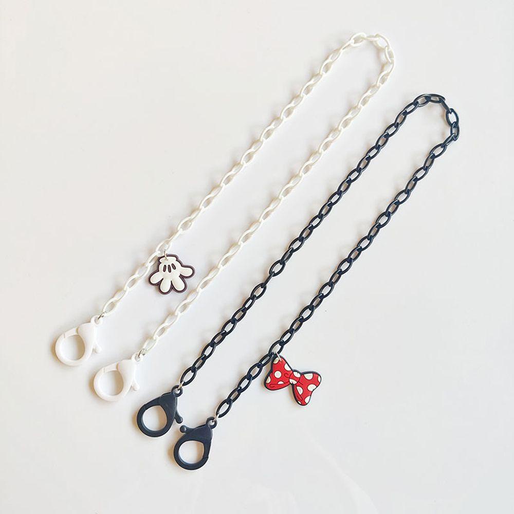Dây Xích Acrylic Màu Đen Đeo Mắt Kính Hình Chuột Mickey Bảo Vệ Mắt Kính