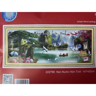 Tranh thêu chữ thập 3D Non nước hữu tình DLH-222790  ( 147x63 ) chưa thêu