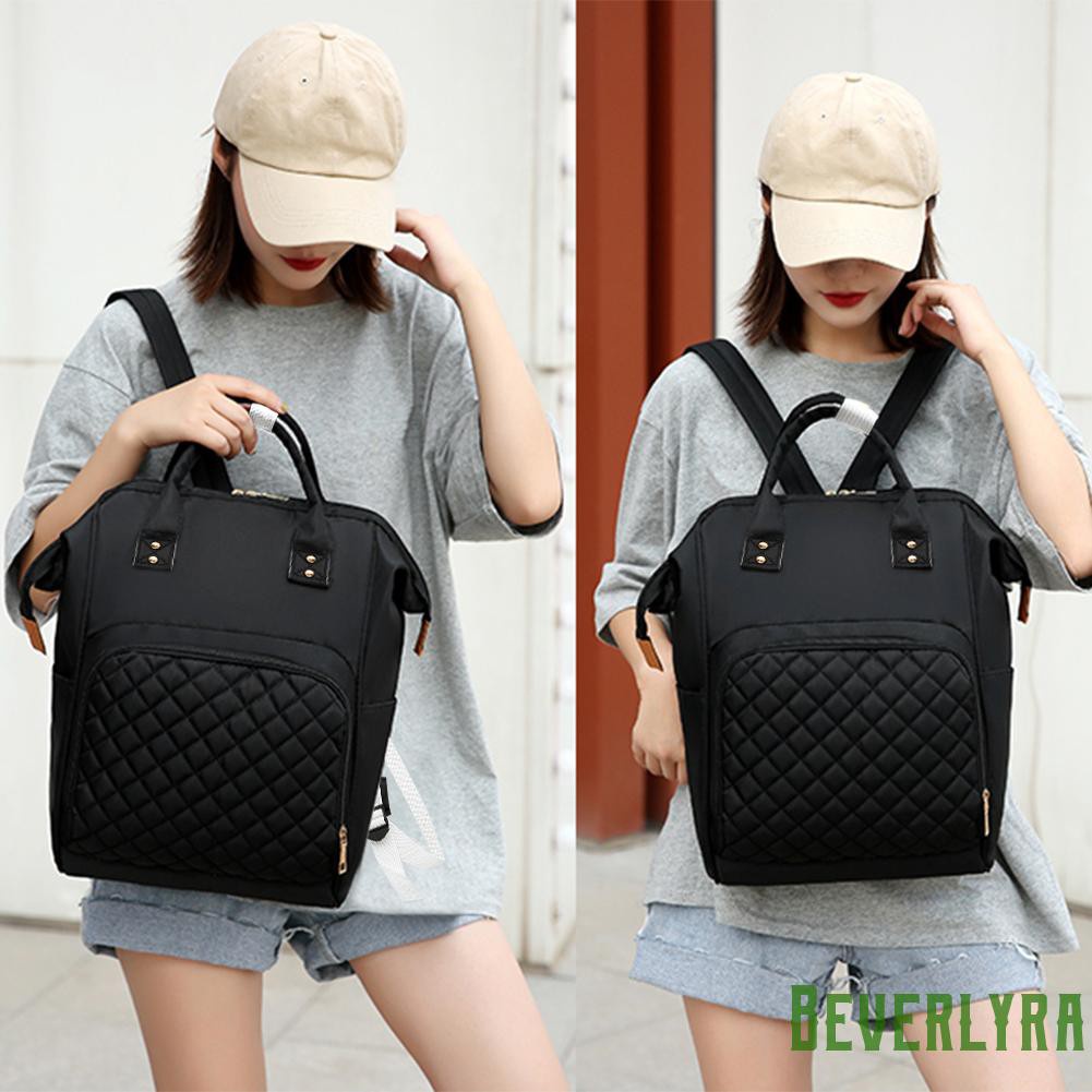 【Low Price】Pure Color Mommy Travel Backpacks Big Nylon Maternity Nappy Top-handle Bags