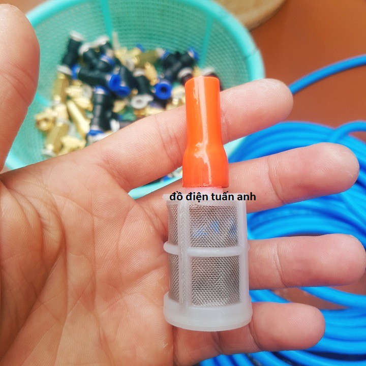 Chõ, rọ bằng nhựa lọc nước, lọc cặn rác bẩn cho bơm phun sương ống 8mm, 8 ly