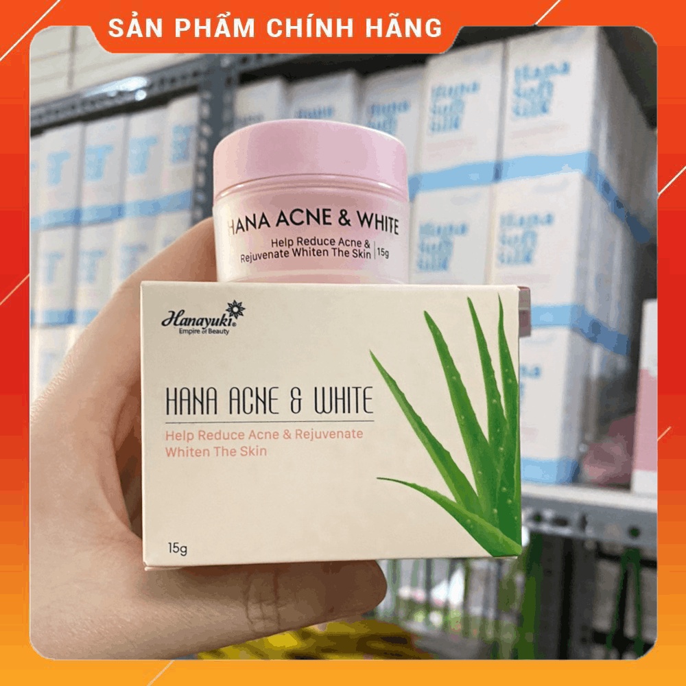 [Chính hãng] Kem giảm mụn trắng da Hana Acne &amp; White Mini Hanayuki