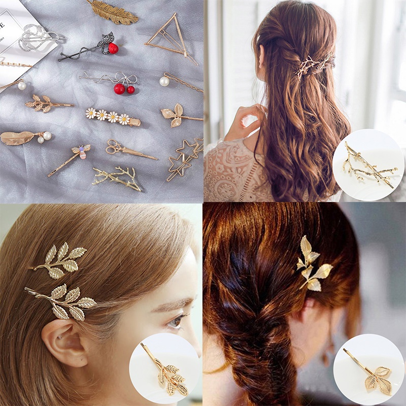 Kẹp tóc lá cây cherry nữ tính thời trang nhiều mẫu giá rẻ hot K00