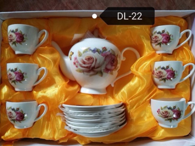 Bộ ấm chén Hàn Quốc hoa màu